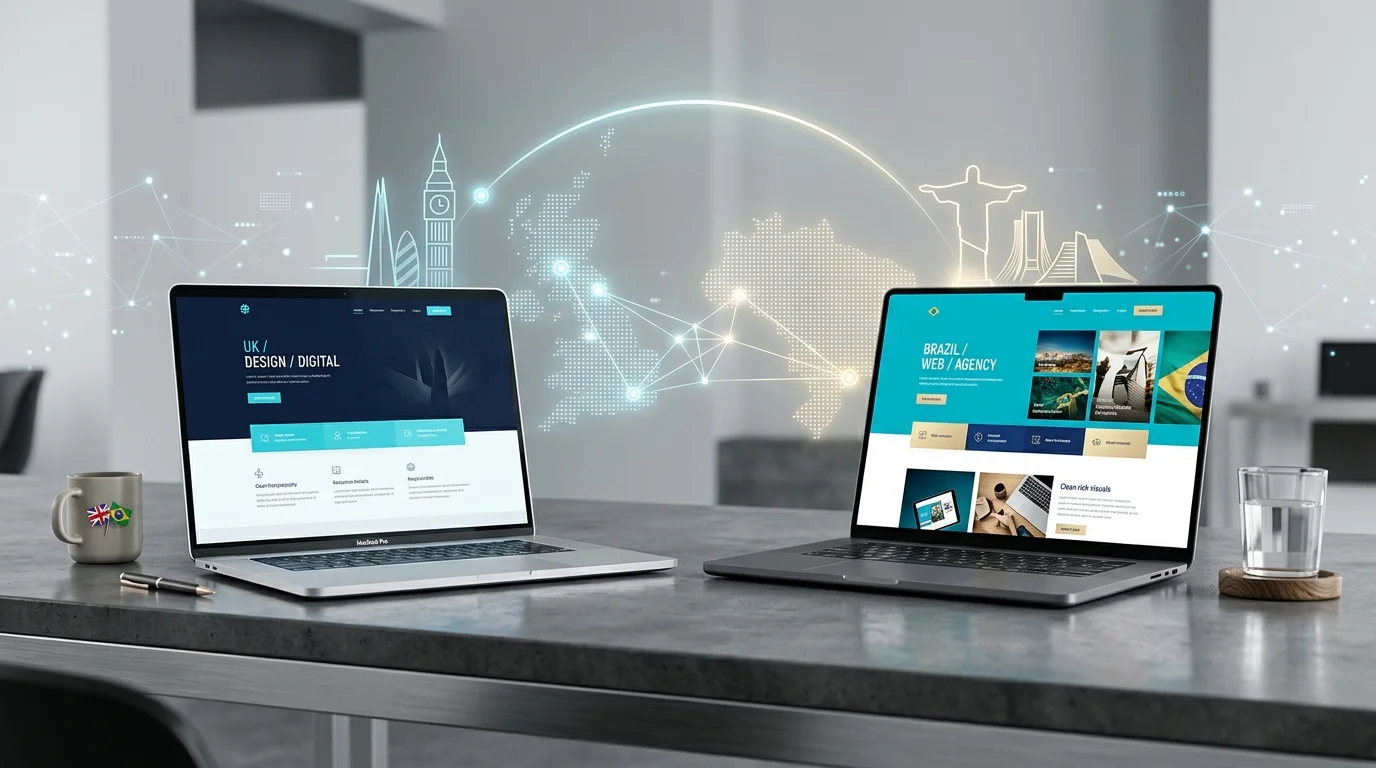 International digital presence bridging web development and local SEO expertise across the UK and Brazil