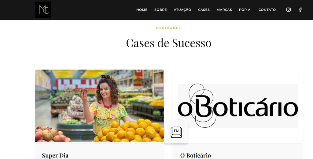 Michelly Correa professional portfolio website homepage