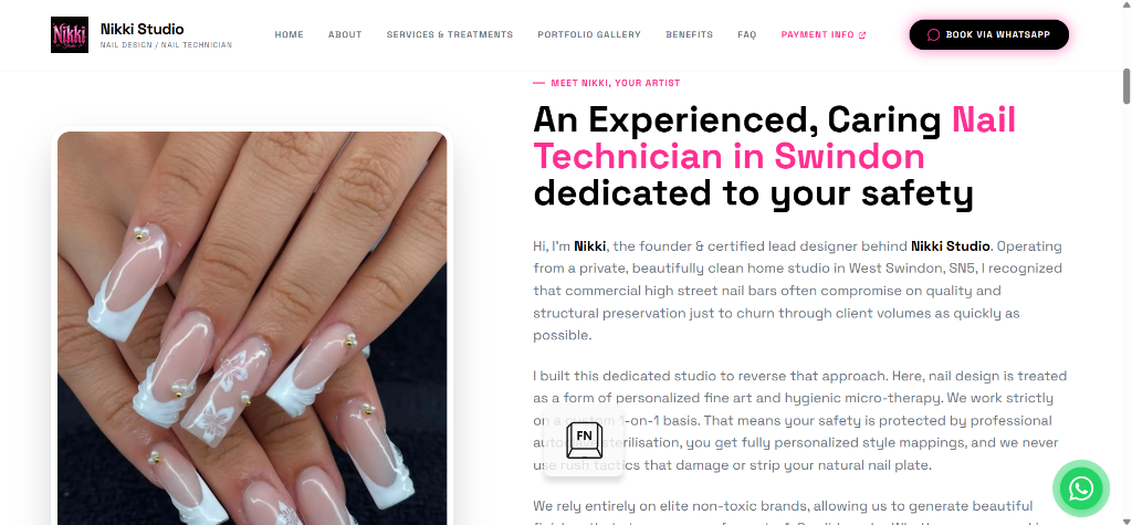 About section of the Nikki Studio website